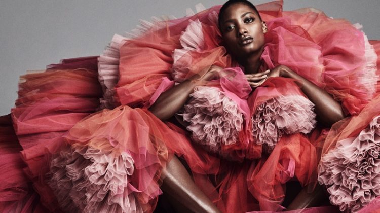 Mame Camara Models Couture Fashion for Vogue Arabia