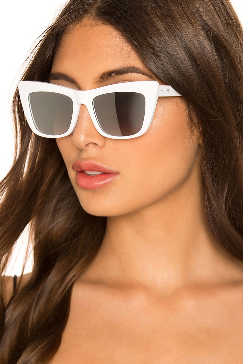 My My My Jaymes Sunglasses in White with Grey Mirror Lenses $108