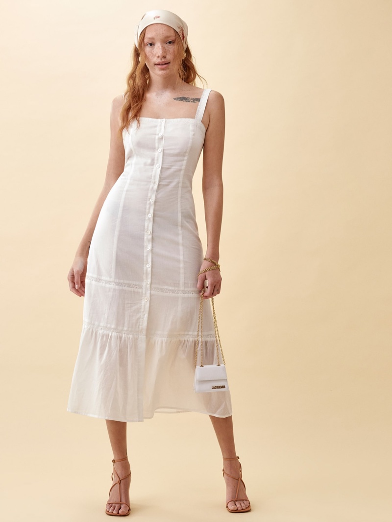Reformation Dianne Dress in Ivory $278