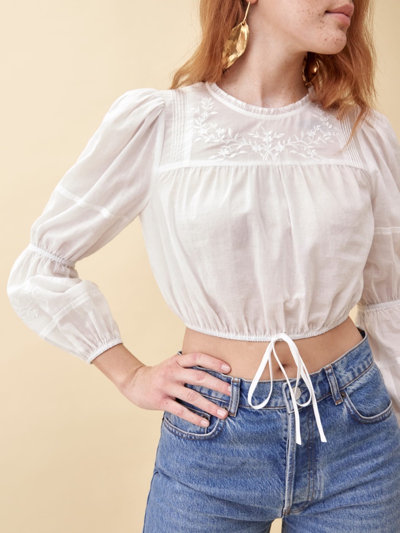 Reformation Warbler Top in White $148