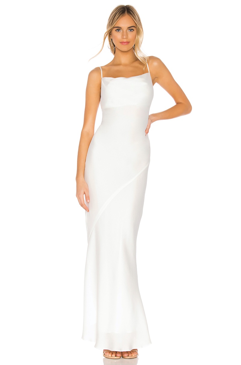 Shona Joy Luxe Bias Cowl Slip Dress in Ivory $280