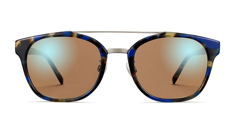 Warby Parker Fairfax Sunglasses in Cobalt Tortoise with Polished Silver $145