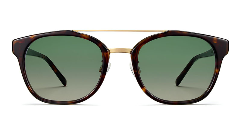 Warby Parker Fairfax Sunglasses in Cognac Tortoise with Polished Gold $145