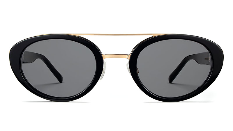 Warby Parker Sylvie Sunglasses in Jet Black with Polished Gold $145