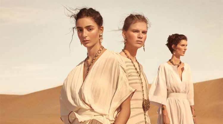 Nora Atal, Sara Eirud and Marte Mei Van Haaster star in Zara Collection spring-summer 2019 campaign