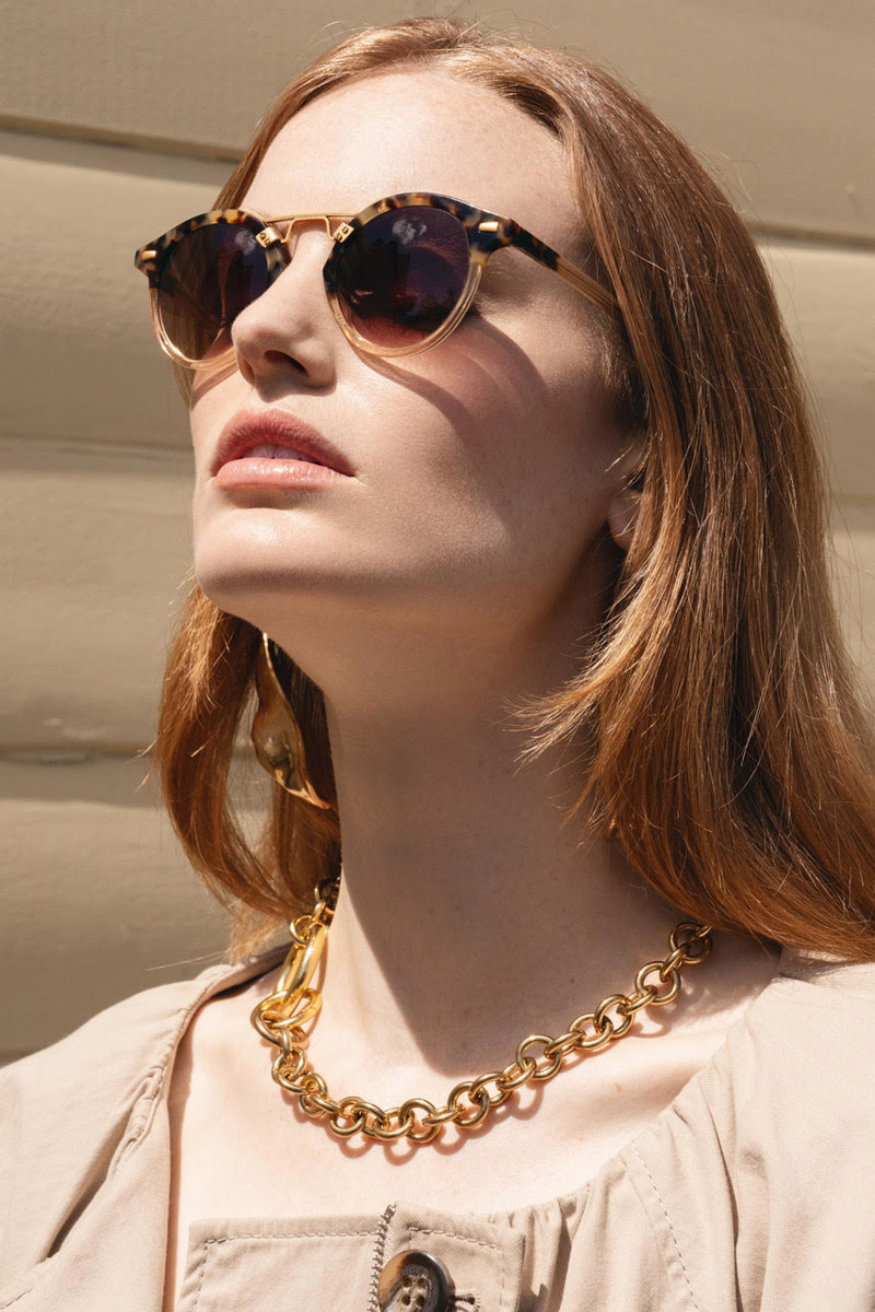 Earrings Marni, Necklace Laura Lombardi and Jacket BCBG Max Azria. Photo: Jeff Tse