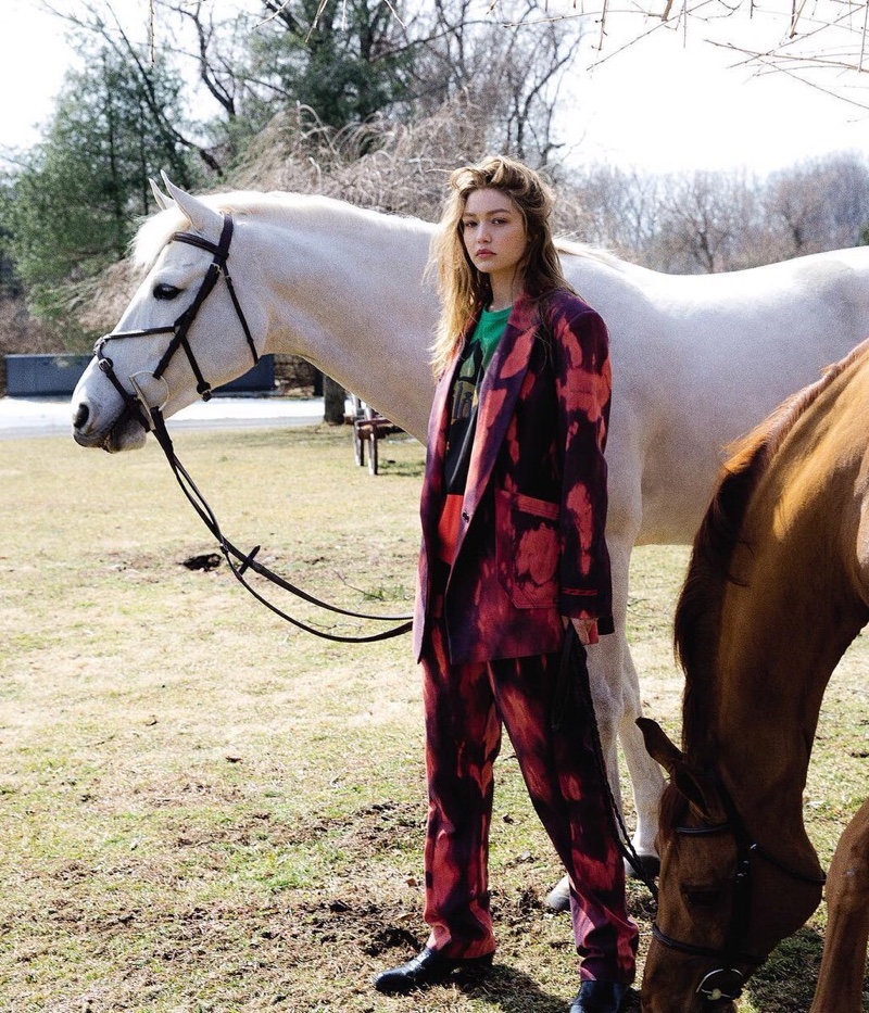 Gigi Hadid Models Farm Fashions for Vogue Czechoslovakia