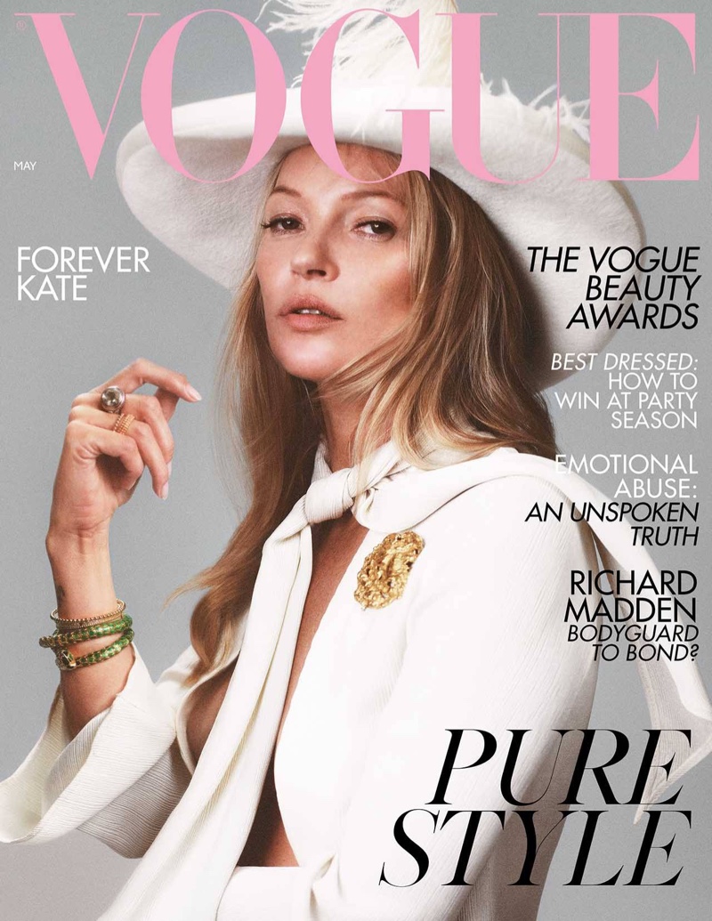 Kate Moss on Vogue UK May 2019 Cover. Photo: Mikael Jansson