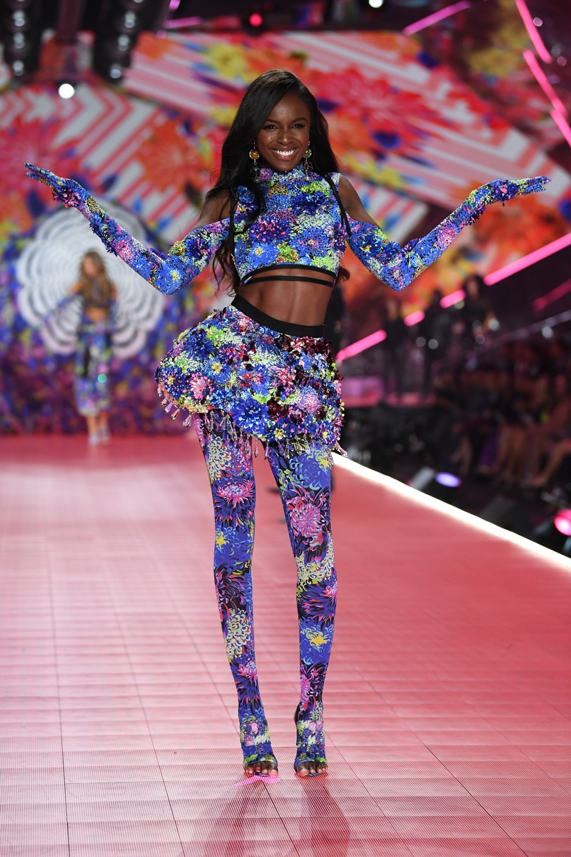 Model Leomie Anderson on the Victoria's Secret Fashion Show 2018 runway in New York. Photo: Victoria's Secret