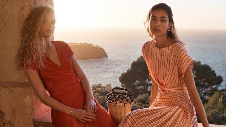 Frederikke Sofie & Nora Attal Charm In Mango's Mediterranean Styles Frederikke Sofie and Nora Attal star in Mango A House With a View spring-summer 2019 editorial