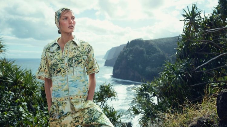 Marique Schimmel Wears Tropical Prints for How to Spend It Magazine