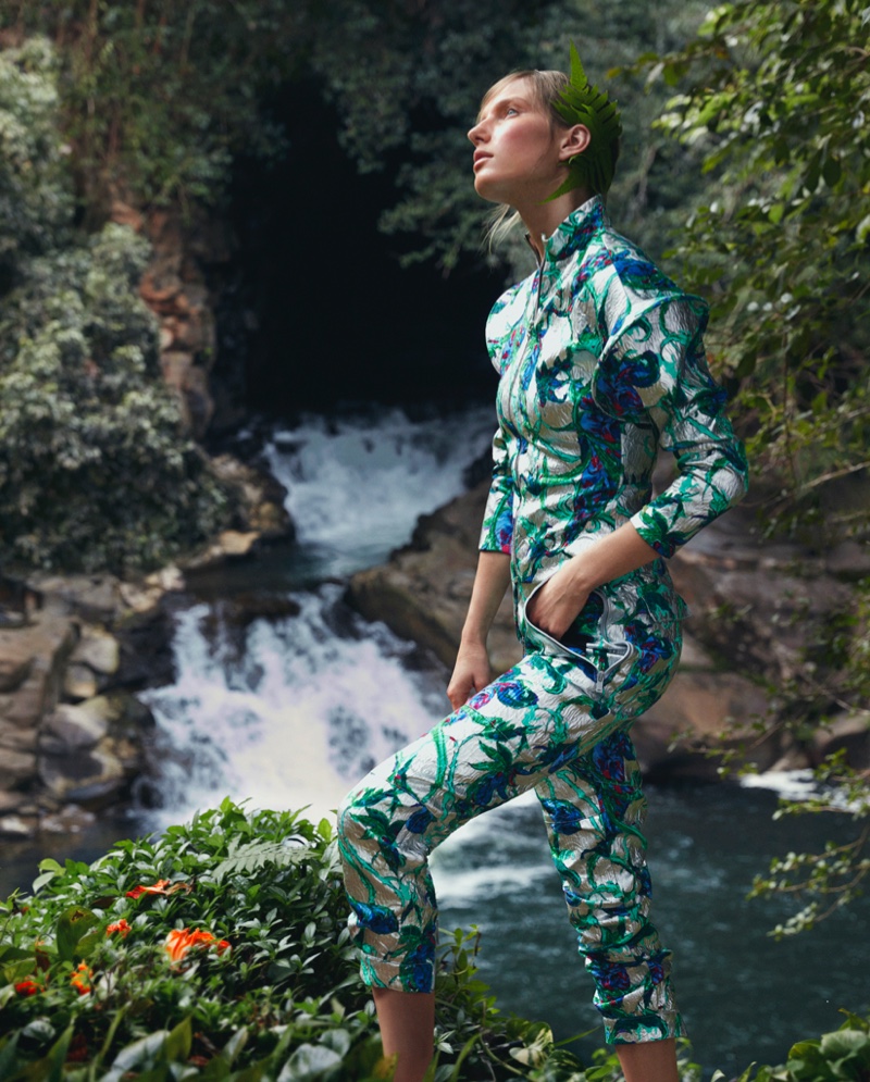 Marique Schimmel Wears Tropical Prints for How to Spend It Magazine