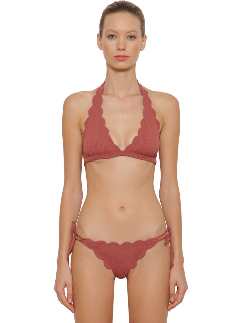 Marysia Spring Triangle Bikini Top $150 and Mott Bikini Bottoms with Ties $149