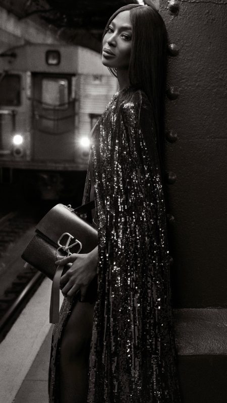 Naomi Campbell Poses in the Subway for Valentino VRING Campaign Supermodel Naomi Campbell fronts Valentino VRING handbag campaign