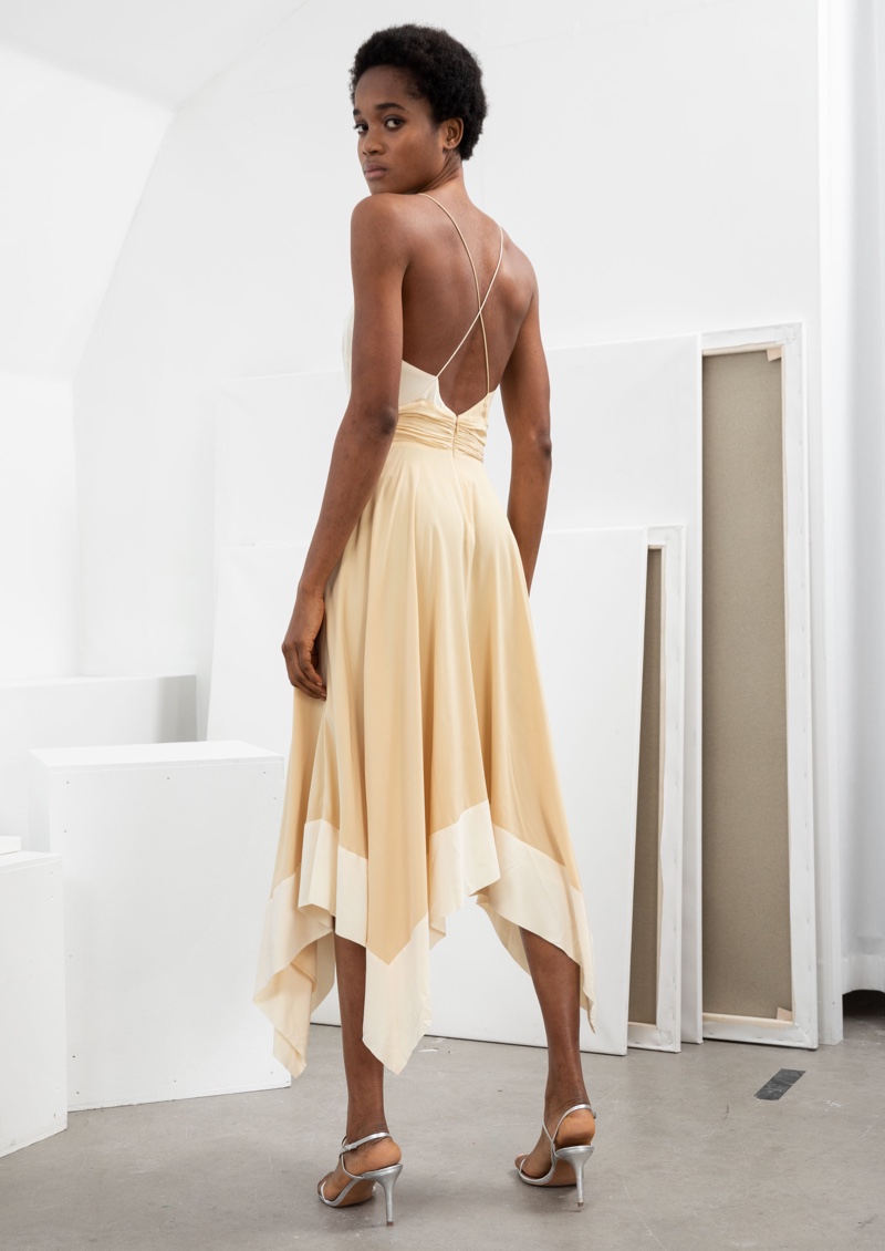 & Other Stories Duo Toned Handkerchief Midi Dress $149