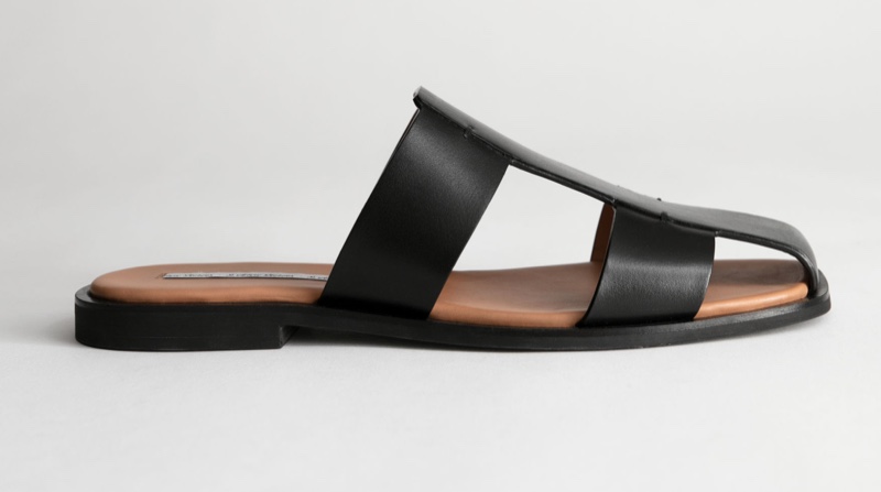 & Other Stories Leather Gladiator Slip Ons $99