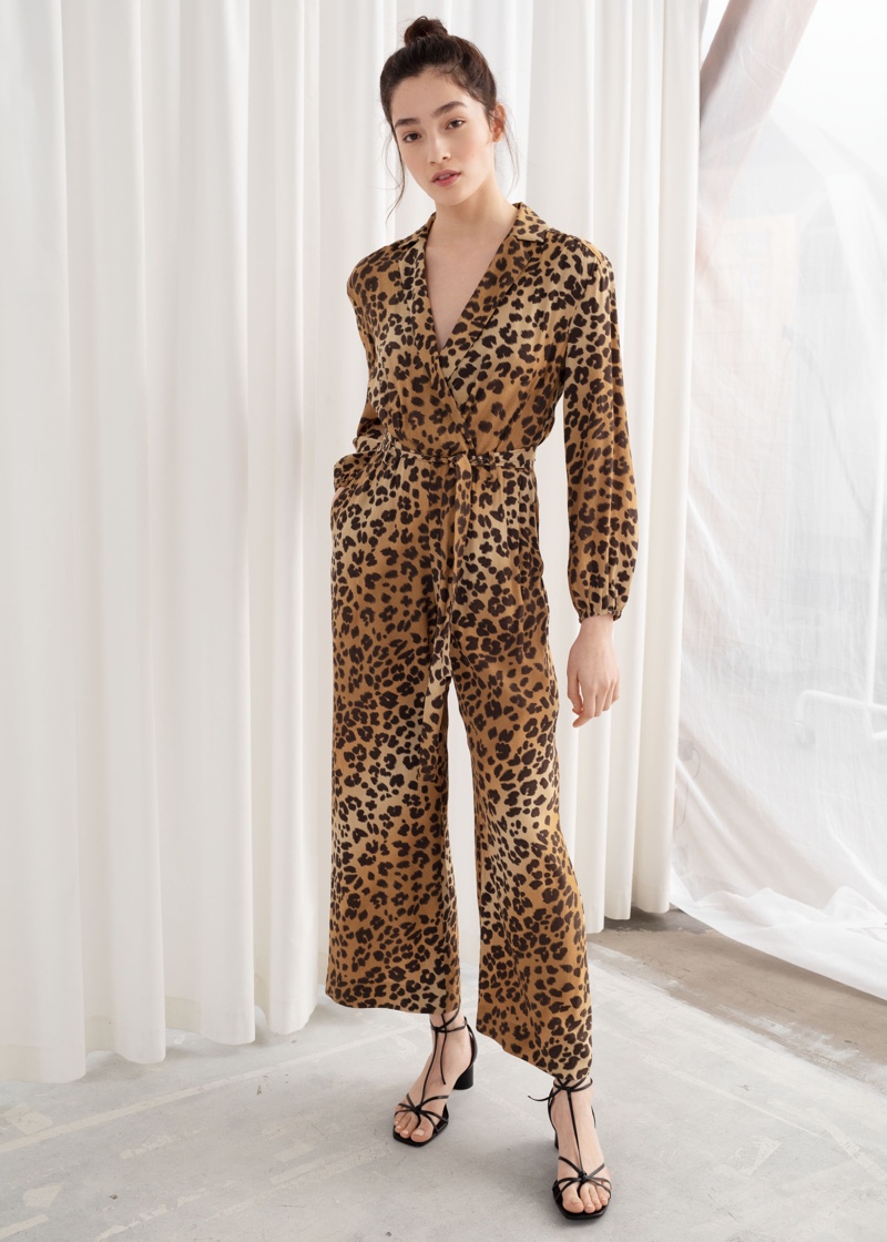 & Other Stories Long Sleeve Leopard Print Jumpsuit $129