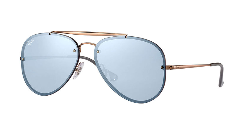 Ray-Ban Blaze Aviator Sunglasses in Bronze-Copper with Violet Mirror Lenses $198