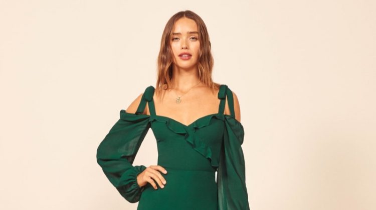 Make Room Because Reformation's New Arrivals Belong in Your Closet Reformation Breeze Dress in Emerald $248