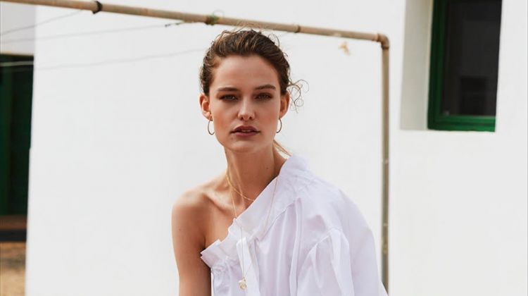 Sara Van der Hoek Poses in Summer Whites for Marie Claire Netherlands