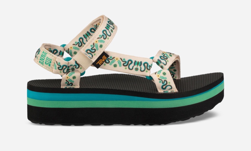 Teva x Anna Sui Flatform Universal Sandal in Deep Teal $150