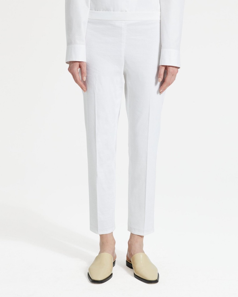 Theory Good Linen Basic Pull-On Pant in White $275