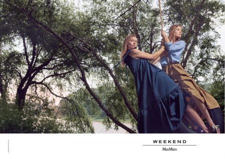 Hana & Myrthe Head Outdoors for Weekend Max Mara Spring '19 Ads An image from the Weekend Max Mara spring 2019 advertising campaign