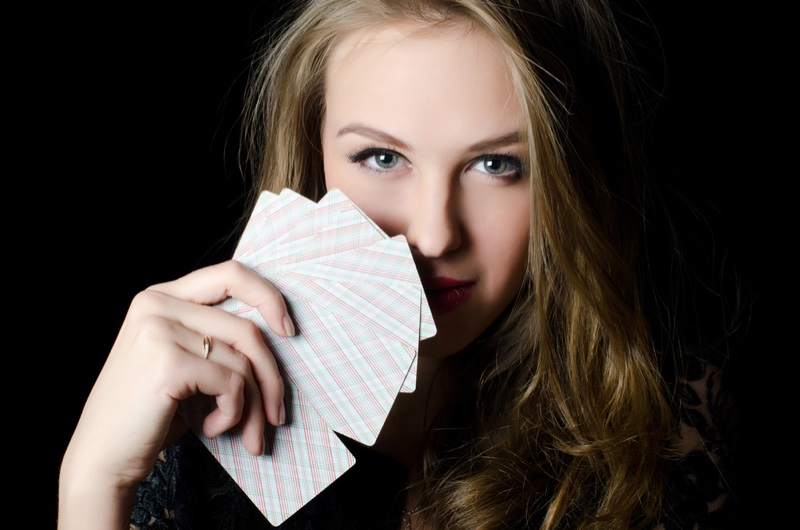 Attractive Woman Face Poker Cards