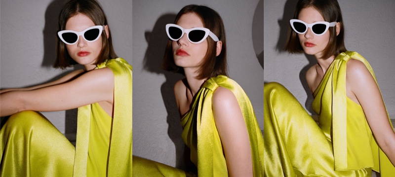 Zara Limited Edition Single Shoulder Dress and Cat Eye Sunglasses