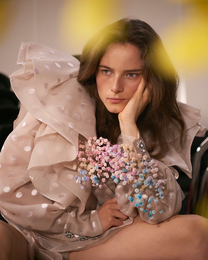 Anna de Rijk Models Romantic Fashions for Vogue Taiwan