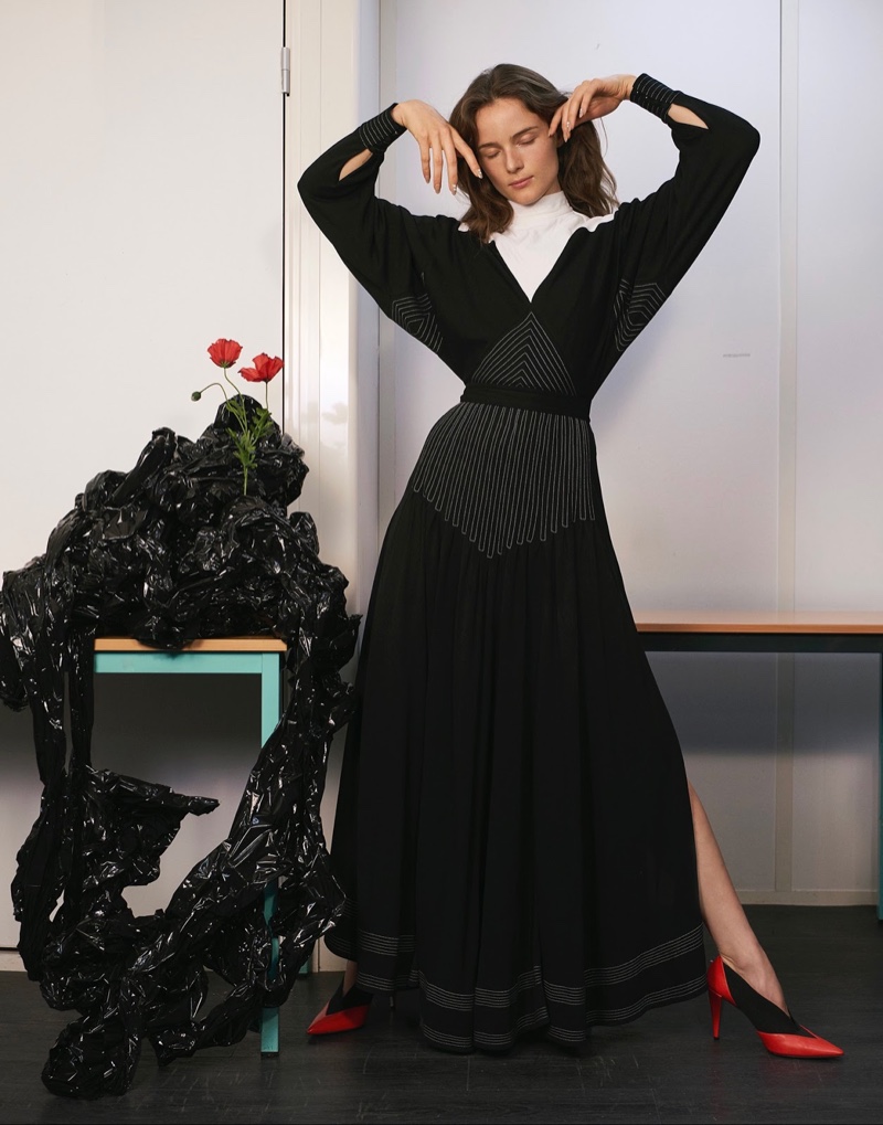 Anna de Rijk Models Romantic Fashions for Vogue Taiwan
