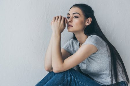 Attractive Woman Looking Concerned Depressed