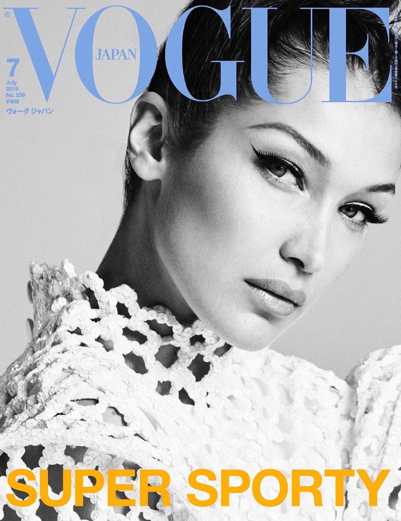 Bella Hadid Strikes a Pose in Louis Vuitton for Vogue Japan