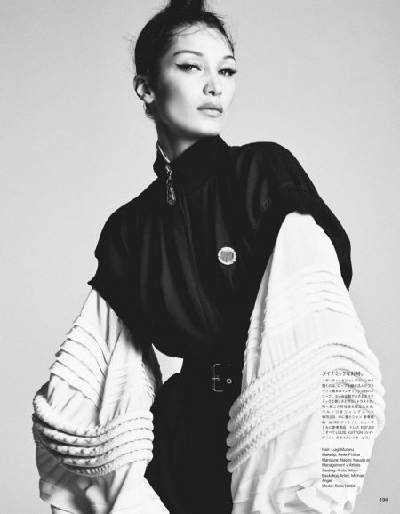 Bella Hadid Strikes a Pose in Louis Vuitton for Vogue Japan Bella Hadid Strikes a Pose in Louis Vuitton for Vogue Japan