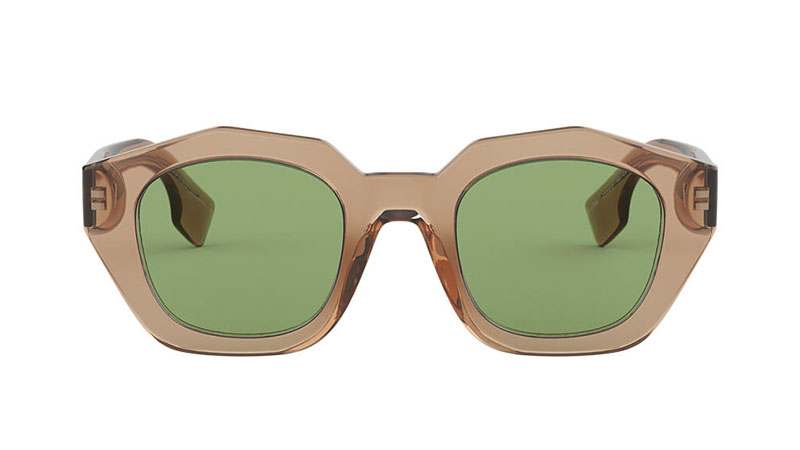 Burberry BE4288 Sunglasses in Brown with Green Lenses $245