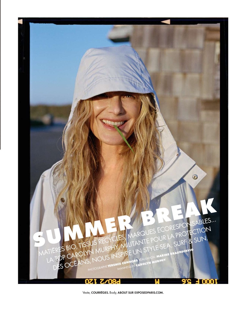 Carolyn Murphy Poses in Vacation Fashions for ELLE France