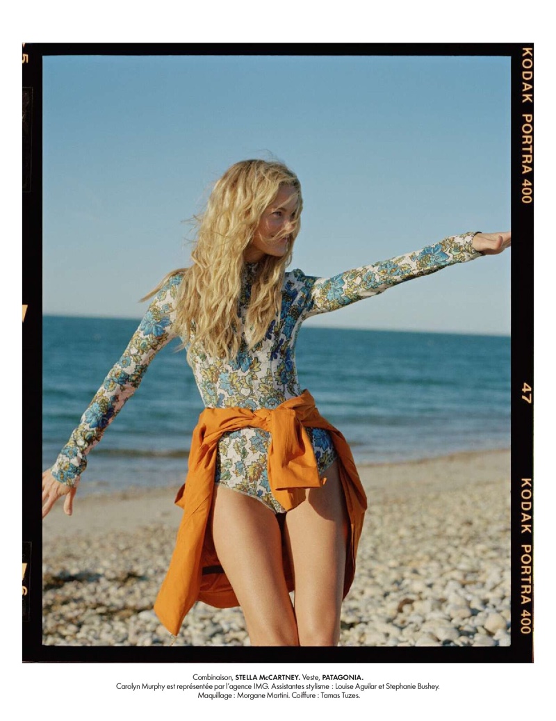 Carolyn Murphy Poses in Vacation Fashions for ELLE France