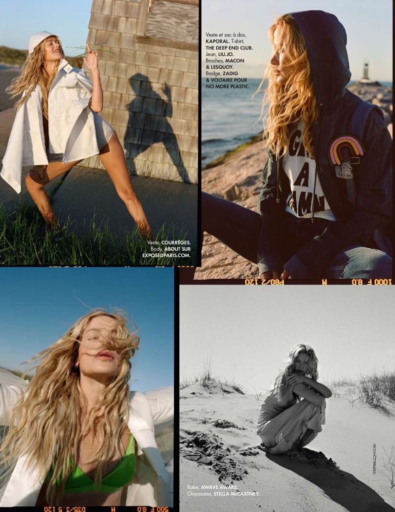 Carolyn Murphy Poses in Vacation Fashions for ELLE France