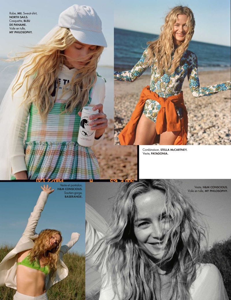 Carolyn Murphy Poses in Vacation Fashions for ELLE France