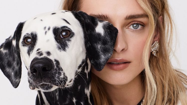 Daga Ziober Models Alongside Stylish Canines for Modern Luxury