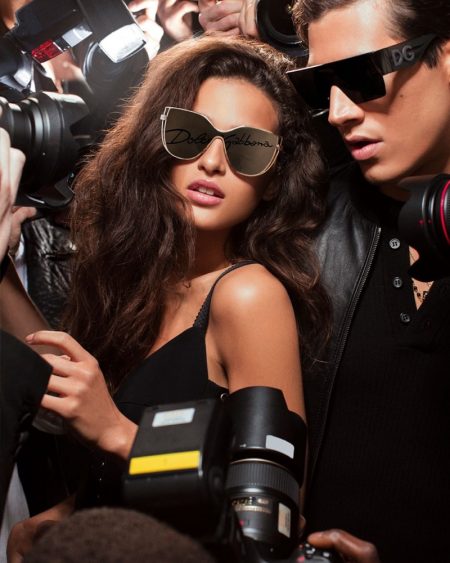 Chiara Scelsi Faces the Paparazzi in Dolce & Gabbana #DGLogo Eyewear Ads