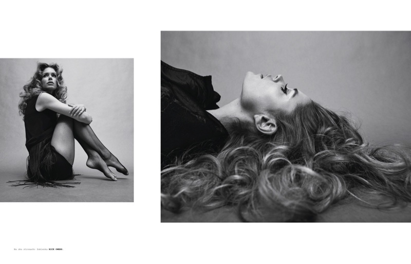 Doutzen Kroes Enchants in Black and White for Vogue Poland