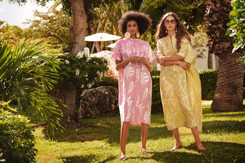Jacquard-weave patterned kaftans from H&M's spring-summer 2019 Limited Edition collection 