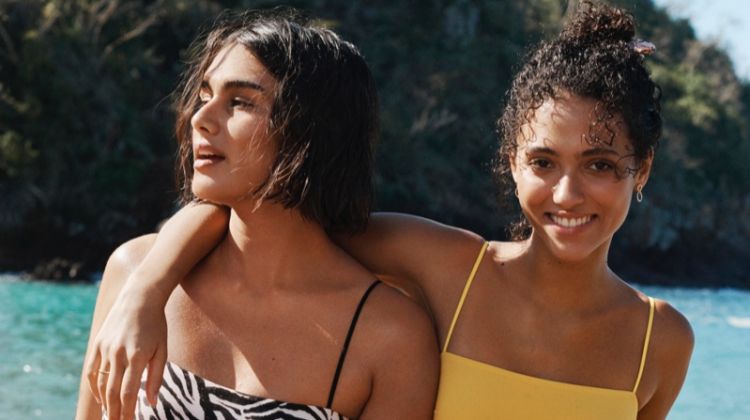 Melodie Vaxelaire and Jill Kortleve pose in H&M Swimwear's 2019 Collection