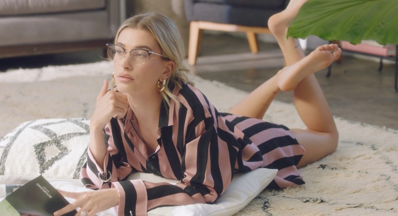 Hailey Baldwin poses in Los Angeles for Bolon I See Me film. 