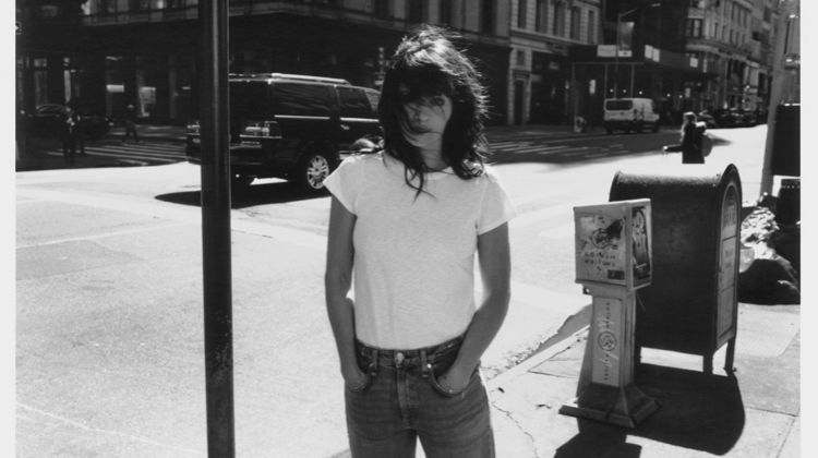 Helena Christensen poses in Rag & Bone white tee collaboration