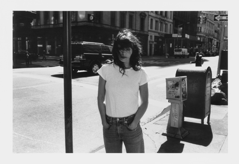 Helena Christensen poses in Rag & Bone white tee campaign