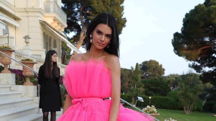 Kendall Jenner wears design from Giambattista Valli x H&M collaboration.