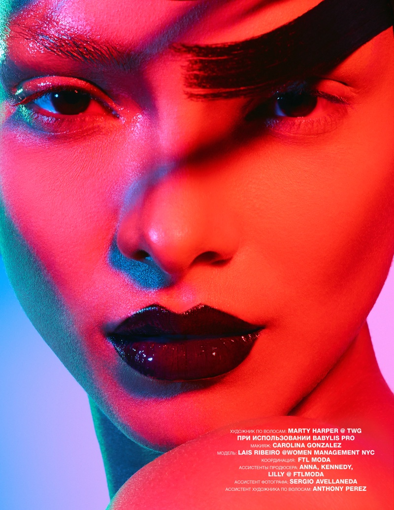 Lais Ribeiro Poses in Bold Beauty Looks for Numero Russia