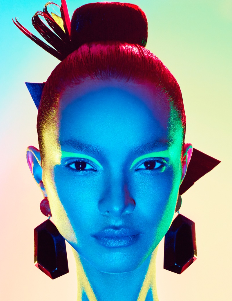 Lais Ribeiro Poses in Bold Beauty Looks for Numero Russia